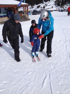 First skiing lesson of the year